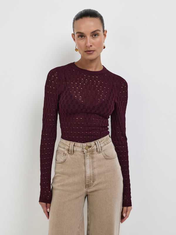 Size8 SHEIKE Callie Knit Bodysuit Black Jam 1008732 Close Up Image