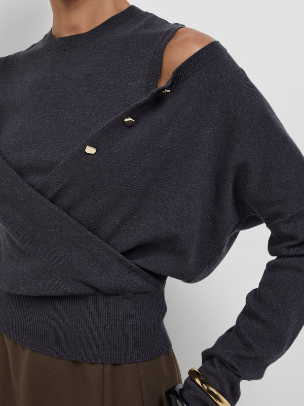 SHEIKE Winona Knit Top Charcoal 1008862 Detail Image