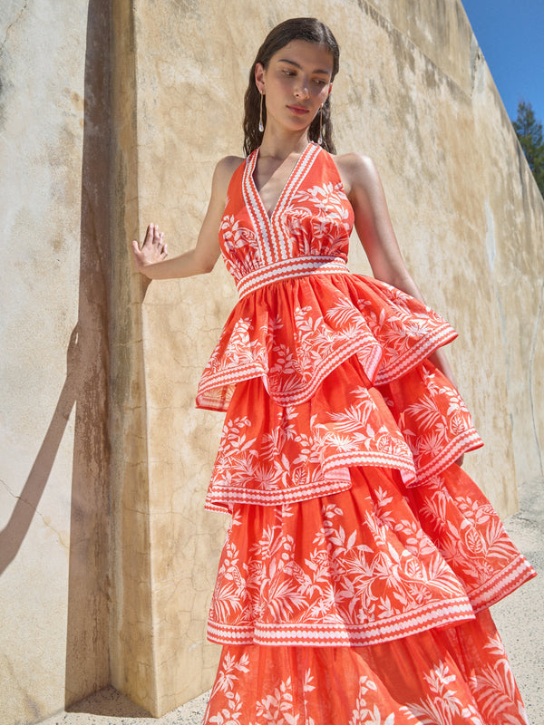 SHEIKE Ravello Palm Dress Red Print 1008256 Campaign Image