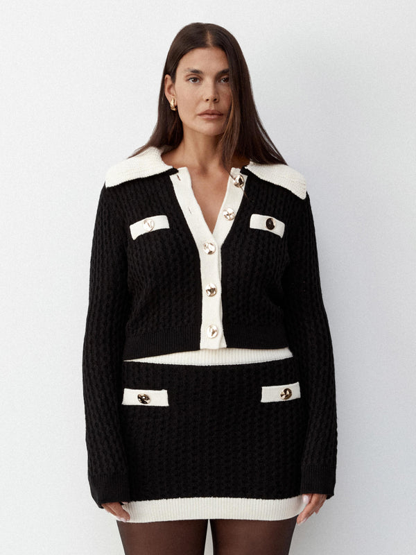 Size12 SHEIKE Marla Knit Skirt Black 1007697 Campaign Image